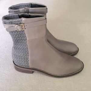 Cole Haan Lexi Grand Stretch Strap Boot Mid Calf, Gray Leather NWT Size 7